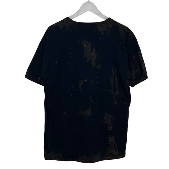 Wolf Tee - Custom Made Bleach Dyed - Two Wolves Howling at the Moon - Picture 7 of 10